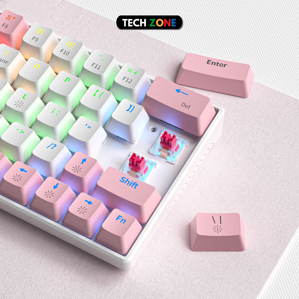 Bàn Phím Cơ Zifriend KA6406 Gaming Redswitch – Led RGB 11 Chế Độ - Thiết Kế Đẹp - Phù Hợp Chơi Game và Văn Phòng