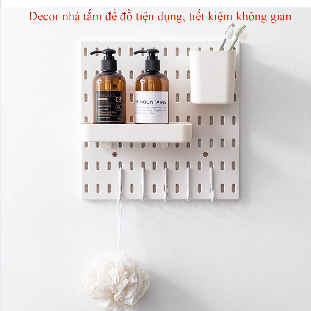Bảng treo tường PEGBOARD decor phòng học, nhà bếp, giá treo đồ gia dụng tiện ích trang trí nhà cửa