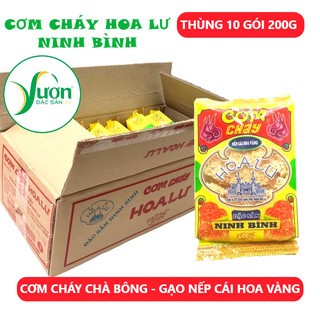 Thùng 10 gói cơm cháy hoa lư nếp cái hoa vàng đặc sản ninh bình - vườn đặc sản