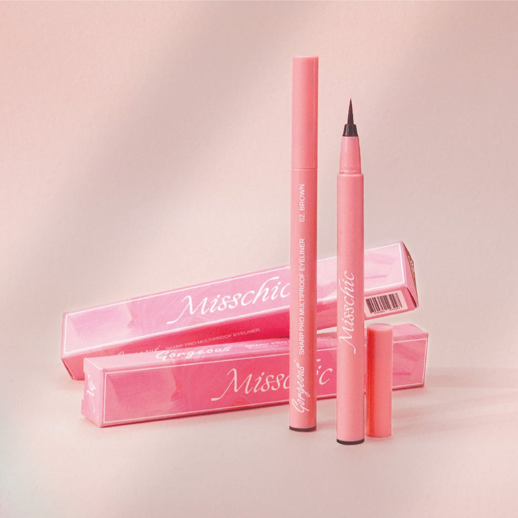 Combo 2 Misschic Kẻ mắt nước Gorgeous Sharp Pro Multiproof Eyeliner 0.5g