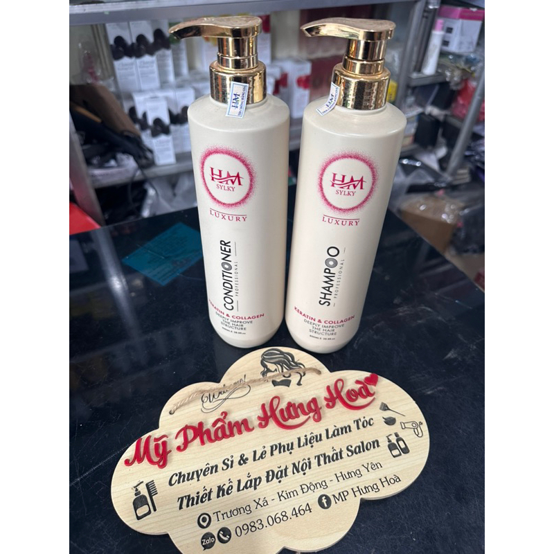 Dầu gội HM SYLKY LUXURY Keratin& Collagen siêu mềm mượt