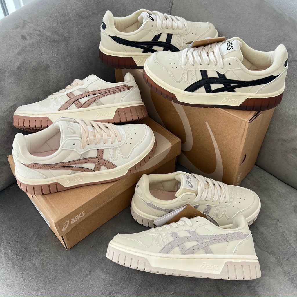 Giày Asics Court MZ Cream Black Gum nam nữ, giày Asics bản cao cấp full phụ kiện