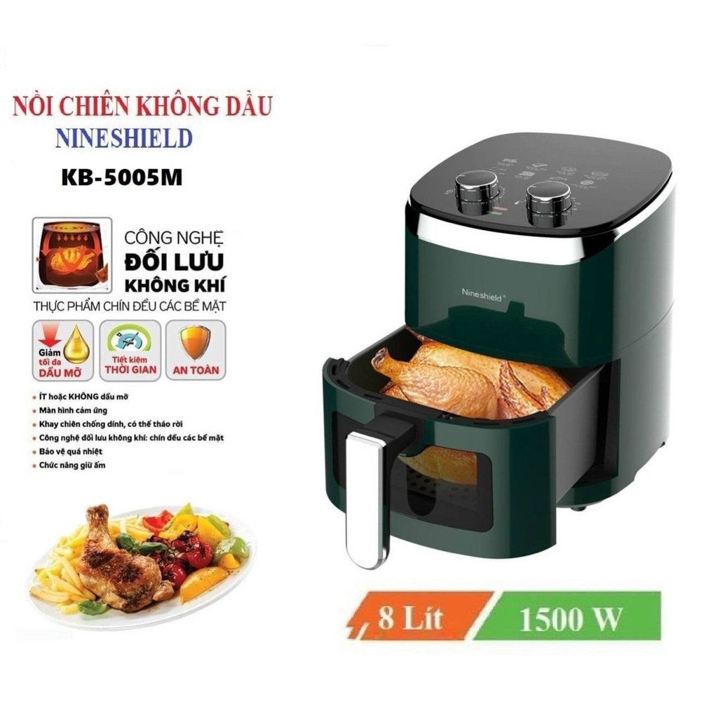 Nồi chiên Nineshield 8L Kb-5005M,BẢO HÀNH 12 THÁNG.
