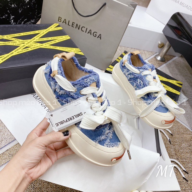 Giày thể thao demin smile republic tem dài fullbox