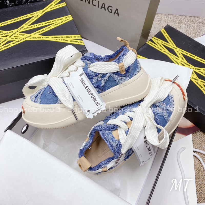 Giày thể thao demin smile republic tem dài fullbox