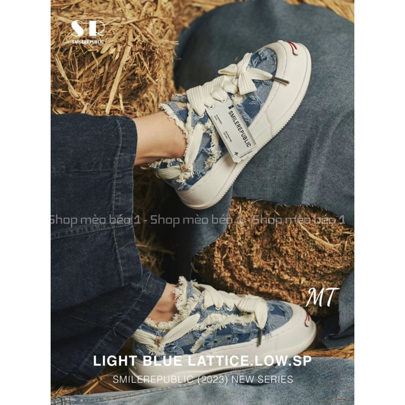 Giày thể thao demin smile republic tem dài fullbox