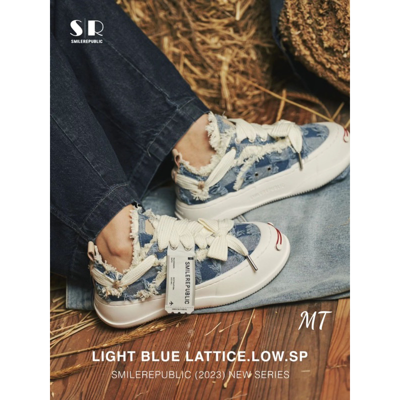 Giày thể thao demin smile republic tem dài fullbox