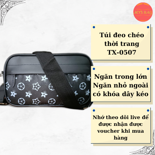 Túi đeo chéo nam tx-0507 Túi hộp chât PU V.L nâu - tuideocheonam.com