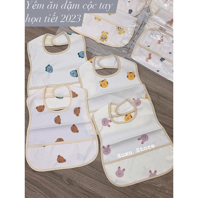 Yếm ăn dặm cộc tay cho bé 6-24 tháng
