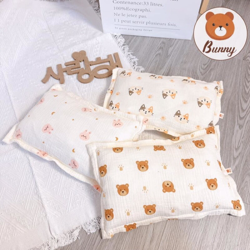 Gối bông muslin cho bé