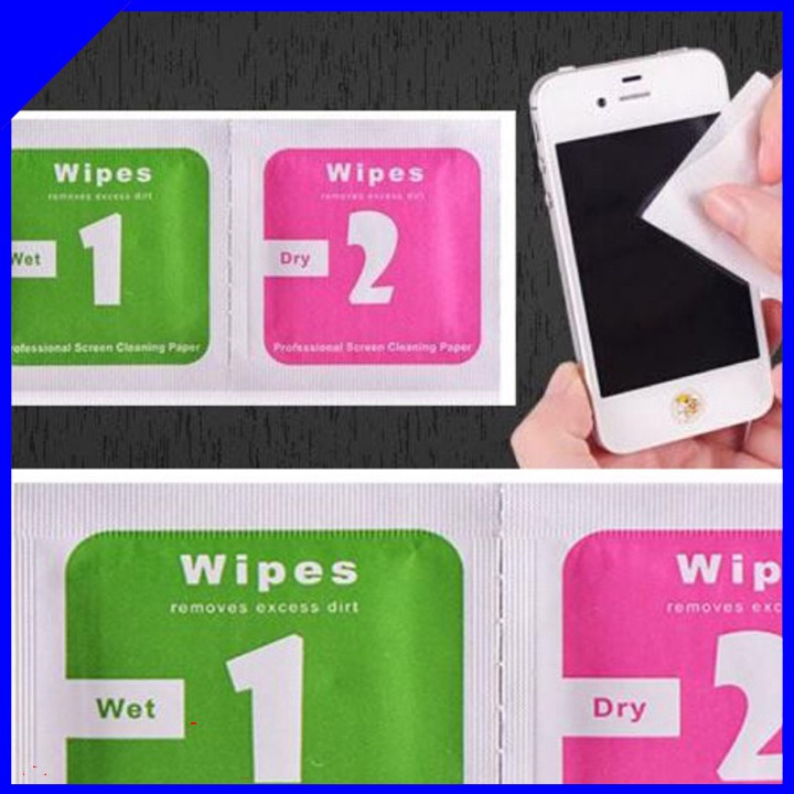 Giấy lau vệ sinh màn hình điện thoại, ipad, kính, máy tính bảng, trước khi dán kính cường lực PPF