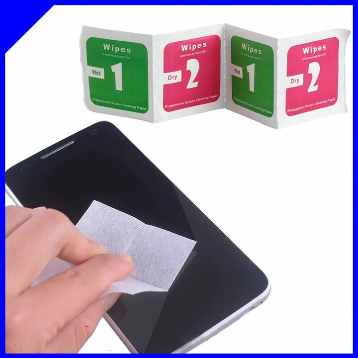 Giấy lau vệ sinh màn hình điện thoại, ipad, kính, máy tính bảng, trước khi dán kính cường lực PPF