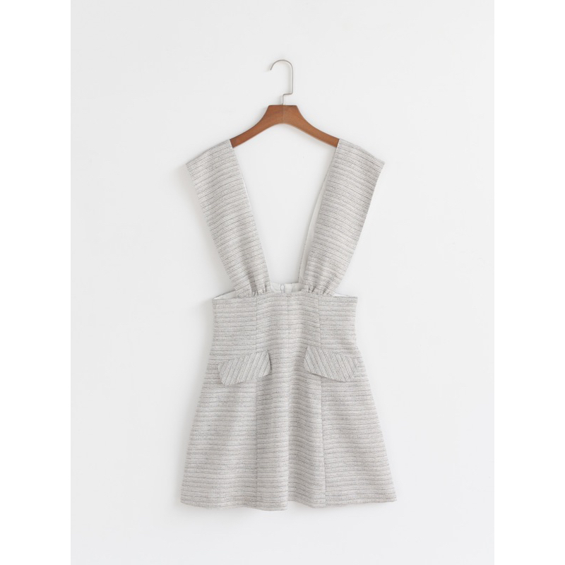 Váy yếm mix tweed túi nắp dáng xòe MADELEN