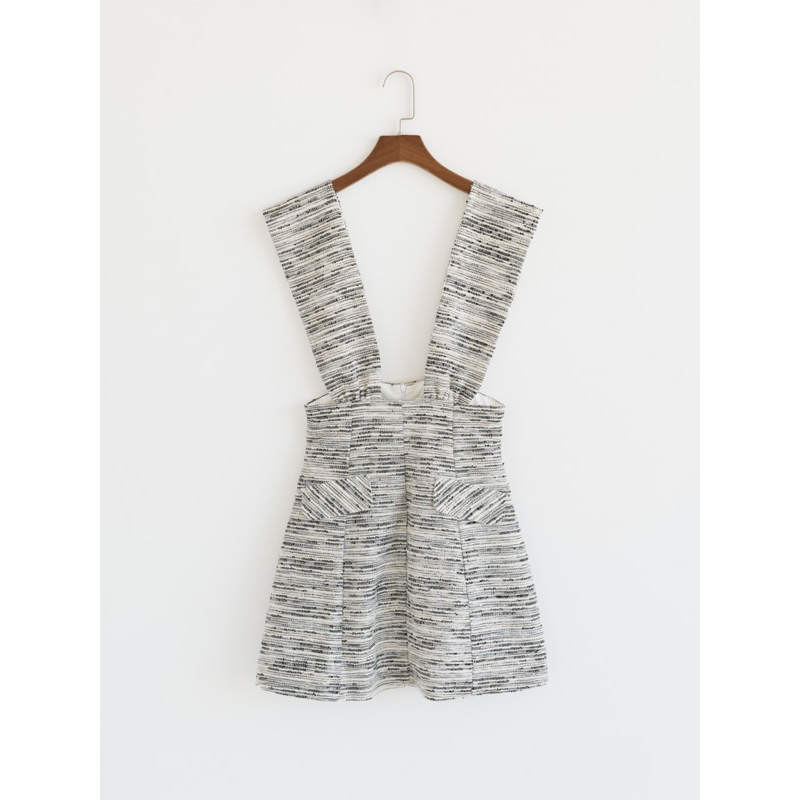 Váy yếm mix tweed túi nắp dáng xòe MADELEN