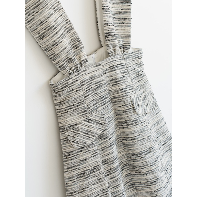 Váy yếm mix tweed túi nắp dáng xòe MADELEN