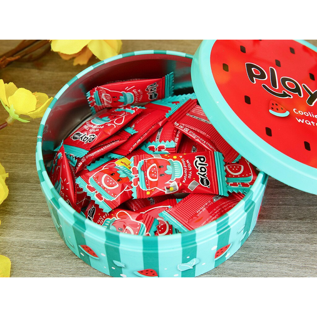 Kẹo Play More Dưa Hấu Hộp Thiếc 40g