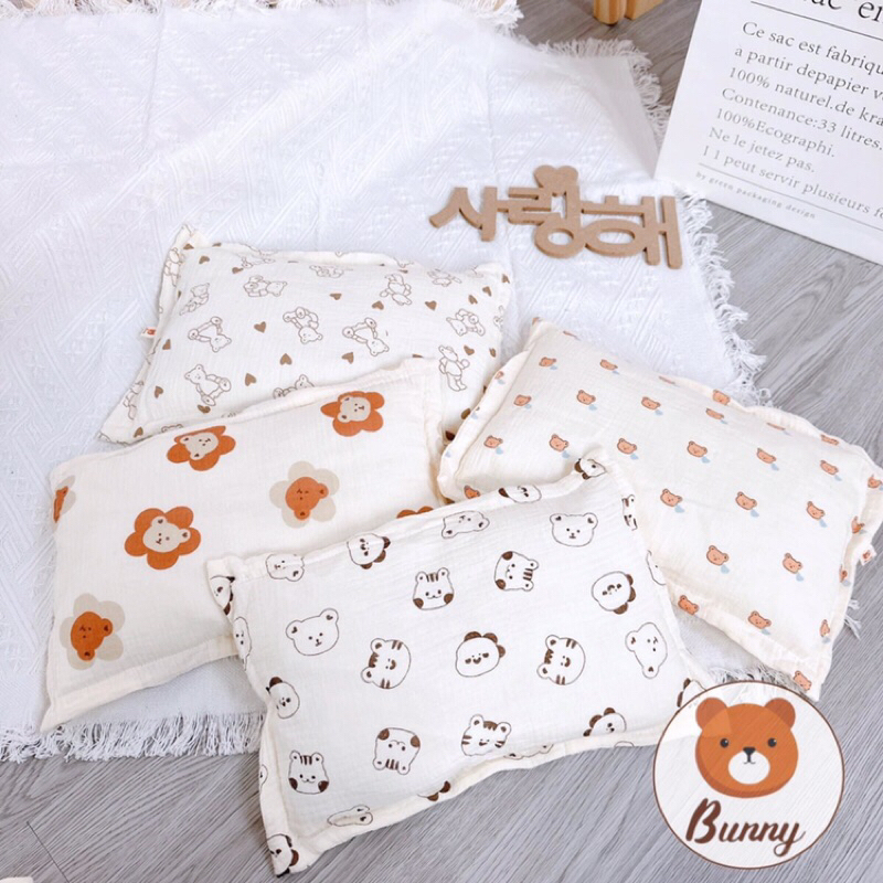 Gối bông muslin cho bé