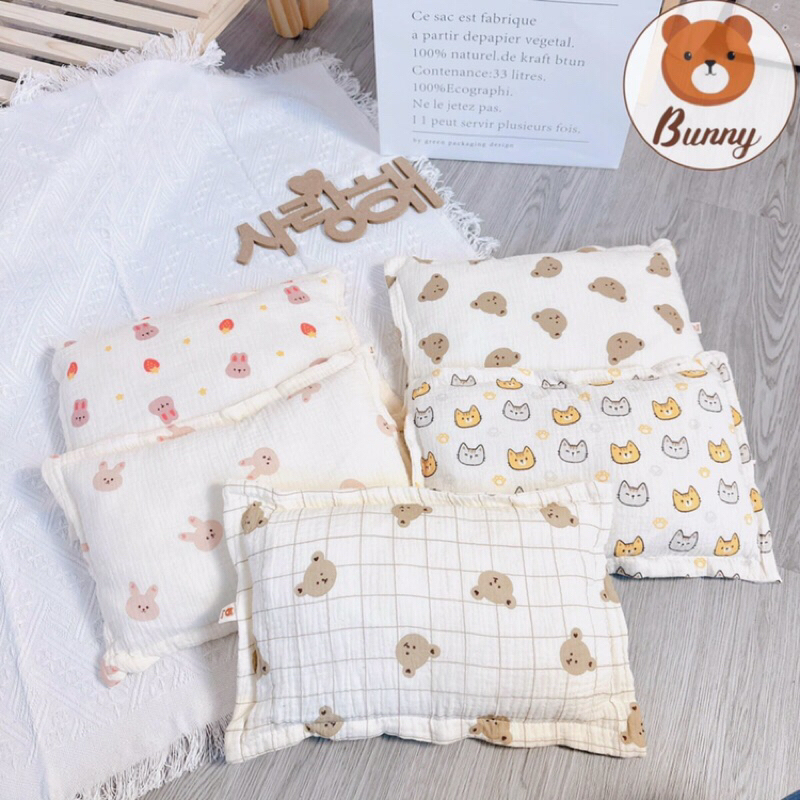 Gối bông muslin cho bé