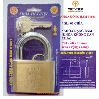 [Hỏa tốc HCM] Khoá Việt Tiệp treo đồng bấm 01601 (6 Phân bấm - Rộng 60mm )- cam kết chính hãng 100%