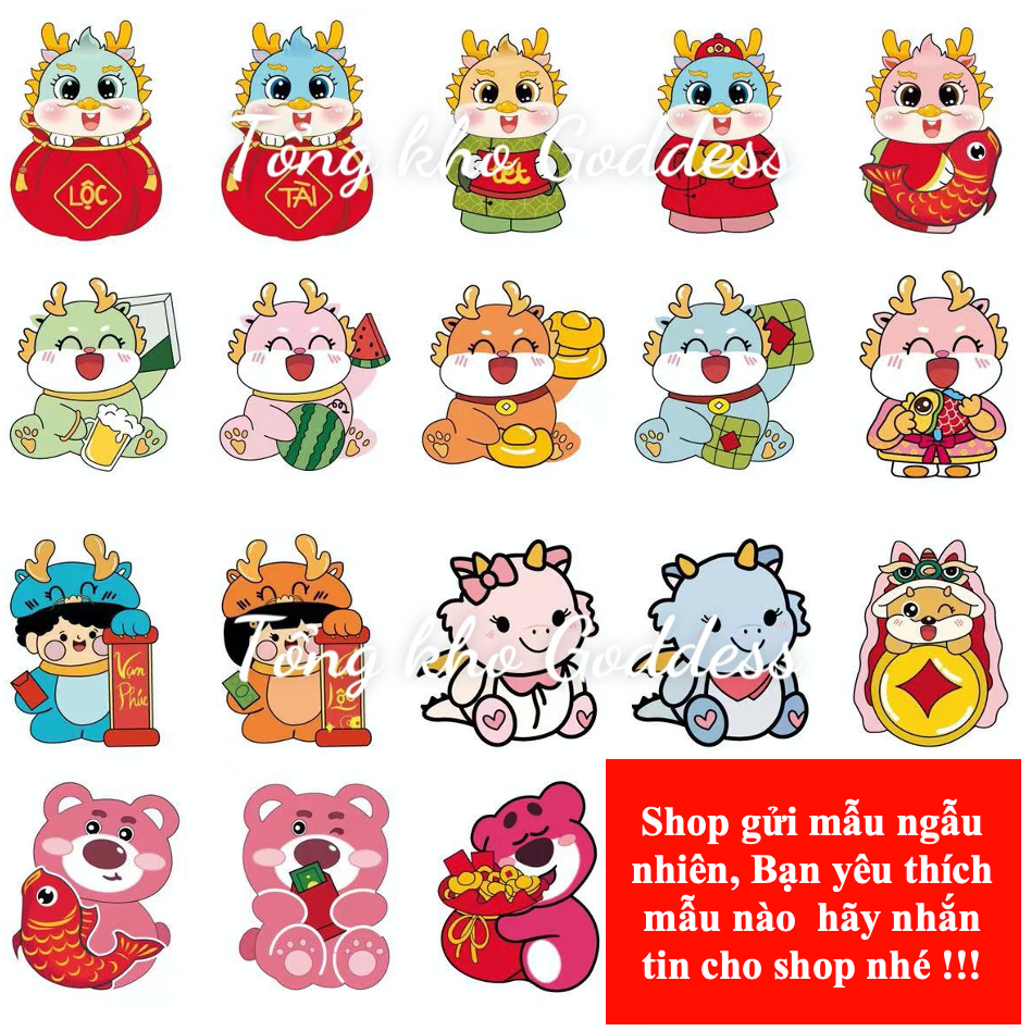 Bao Lì Xì Chibi Chipi - 1 Bao Lì Xì Hoạt Hình Tết GIÁP THÌN 2024 Con Rồng Dễ Thương Phản Quang Lấp Lánh Giá Sỉ
