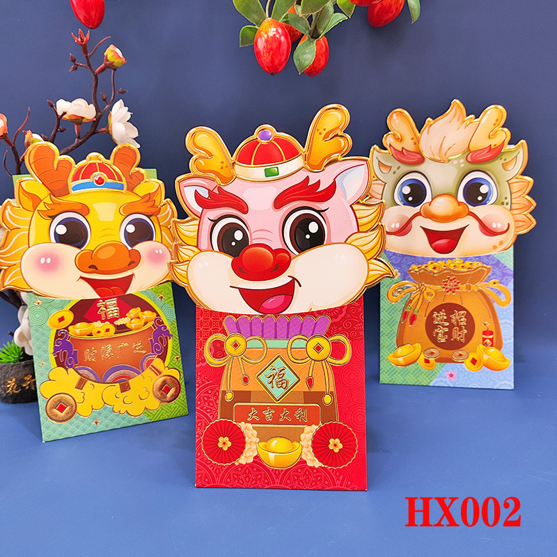 Bao Lì Xì Chibi Chipi 3D - SET 3 Lì Xì Hoạt Hình Tết GIÁP THÌN 2024 LOẠI LỚN 9X17cm Con Rồng Dễ Thương HOT TREND GIÁ SỈ