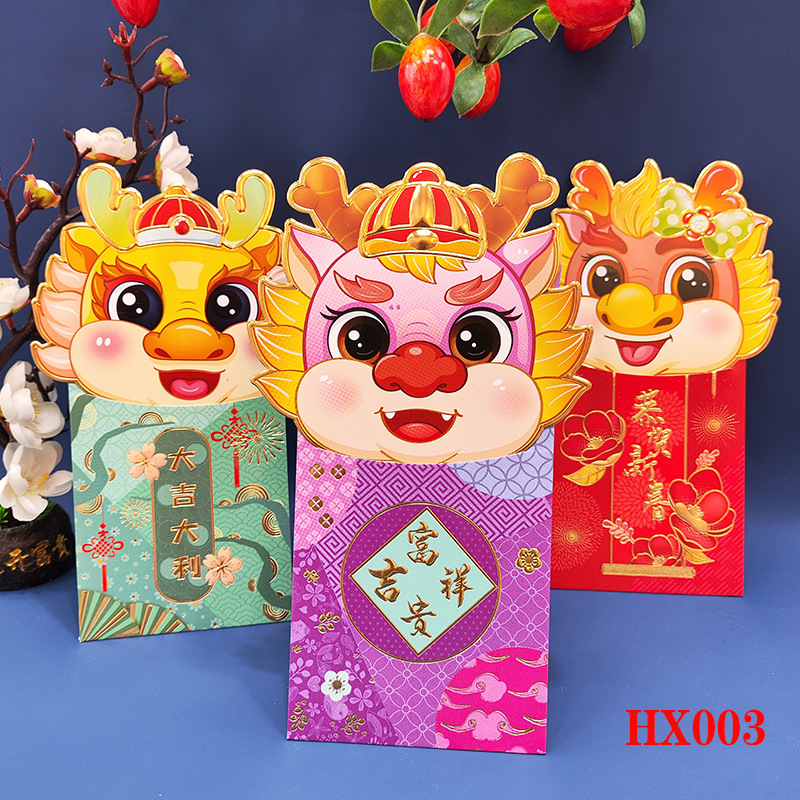 Bao Lì Xì Chibi Chipi 3D - SET 3 Lì Xì Hoạt Hình Tết GIÁP THÌN 2024 LOẠI LỚN 9X17cm Con Rồng Dễ Thương HOT TREND GIÁ SỈ