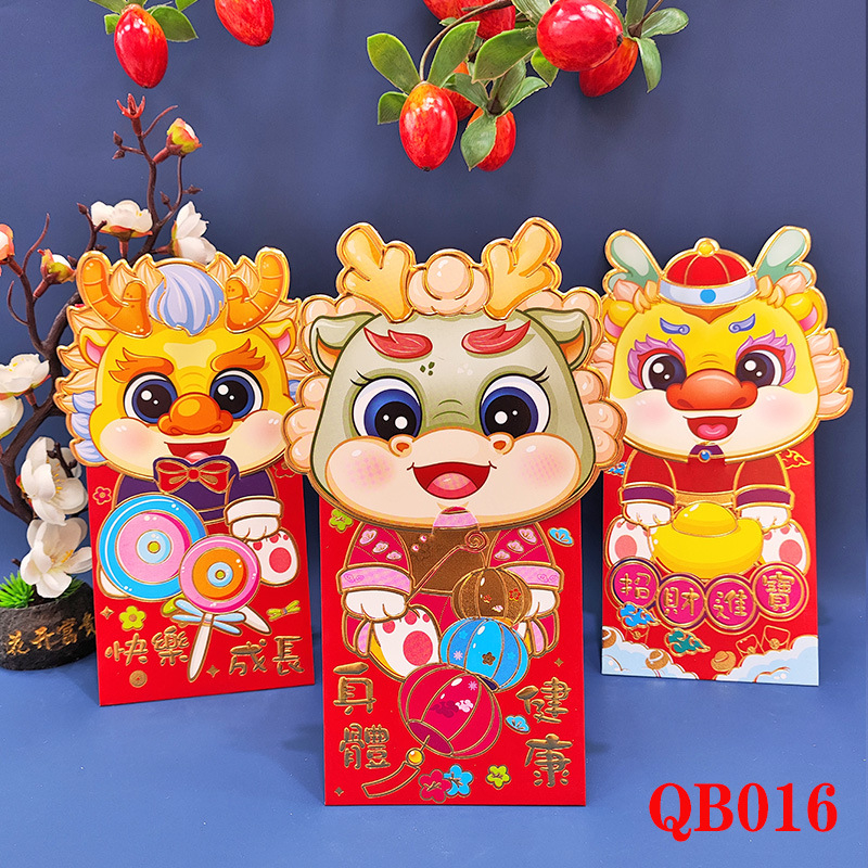 Bao Lì Xì Chibi Chipi 3D - SET 3 Lì Xì Hoạt Hình Tết GIÁP THÌN 2024 LOẠI LỚN 9X17cm Con Rồng Dễ Thương HOT TREND GIÁ SỈ