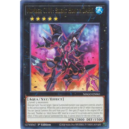 Lá bài thẻ Number C101 Silent Honor DARK - Rare - Tặng bọc bài nhựa bảo quản