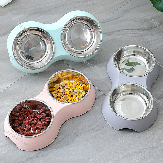 BÁT ĂN CHÓ MÈO, KÈM 2 CHÉN INOX, CHỐNG TRƠN TRƯỢT