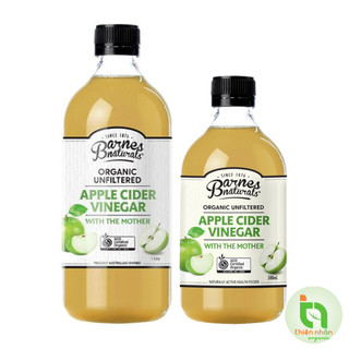 Giấm táo hữu cơ Barnes Naturals 500ml 1L - Organic Apple Cider Vinegar
