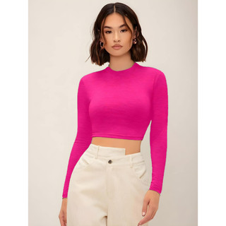 Áo croptop tay dài Wilfred Free chất thun gân xuất khẩu cực xịn