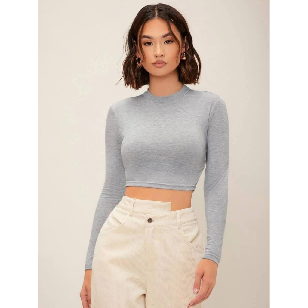 Áo croptop tay dài Wilfred Free chất thun gân xuất khẩu cực xịn