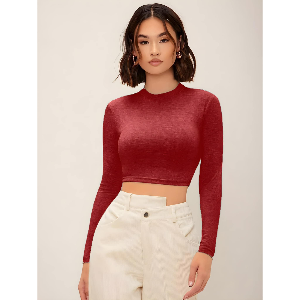 Áo croptop tay dài Wilfred Free chất thun gân xuất khẩu cực xịn