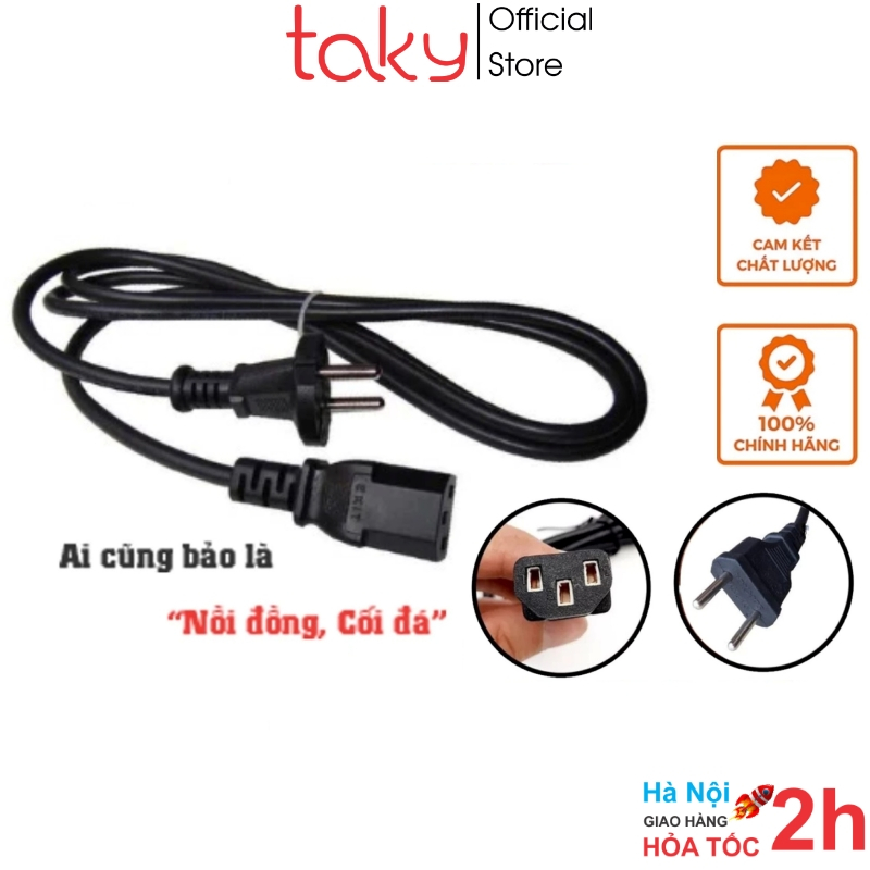 Dây Nguồn - Taky, Phich Cắm Đa Năng 3 Cực Dẹt Dùng Cho Máy Tính, Máy In, Nồi Cơm, Ấm Nước, Các Thiết Bị Gia Dụng. 8602