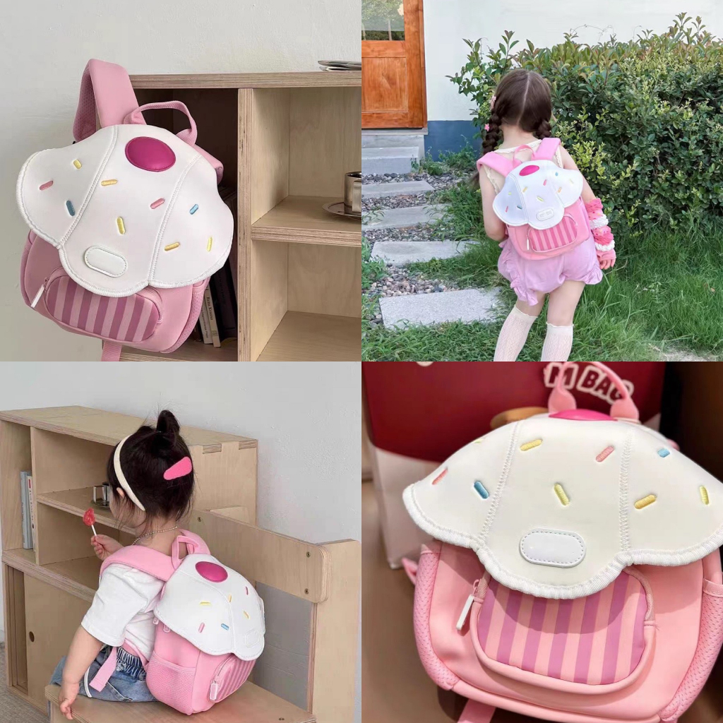 BALO ĐI HỌC CHO BÉ - BALO NẤM HỒNG BÉ GÁI BL99