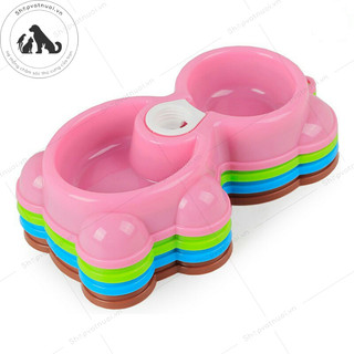 Bát đôi ăn uống cấp nước tự động cho thú cưng 02