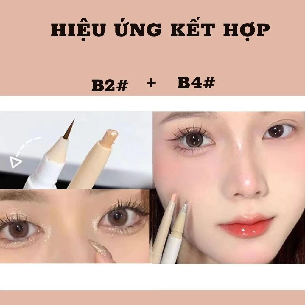 Bút Kẻ Bọng Mắt 2 Đầu Sweet Mint Vẽ Nhũ Mắt Bắt Sáng Hightlight Siêu Tự Nhiên