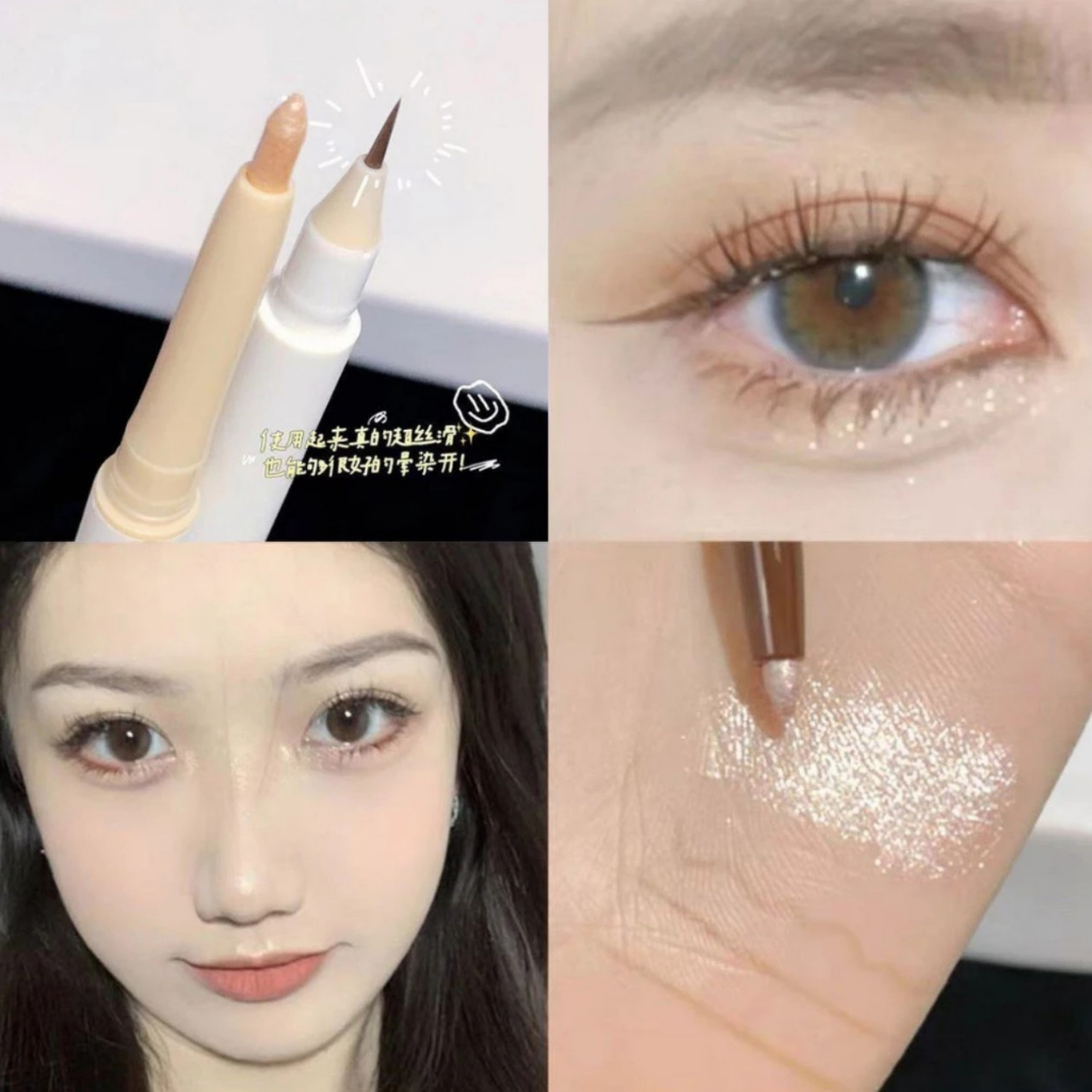 Bút Kẻ Bọng Mắt 2 Đầu Sweet Mint Vẽ Nhũ Mắt Bắt Sáng Hightlight Siêu Tự Nhiên