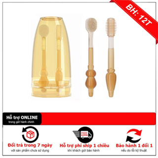 Set rơ lưỡi và bàn chải đánh răng silicon cho bé từ 0 - 18 tháng  2 chi