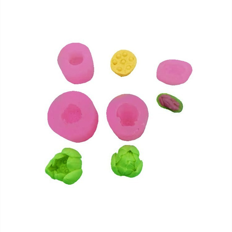 BỘ 6 KHUÔN SILICON HOA SEN THÁI MINI / 2506.529