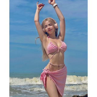 Bikini Tam Giác Hoa Nhí Basic 2 Mảnh Dây Buộc Sexy Triangle Tanning Sale