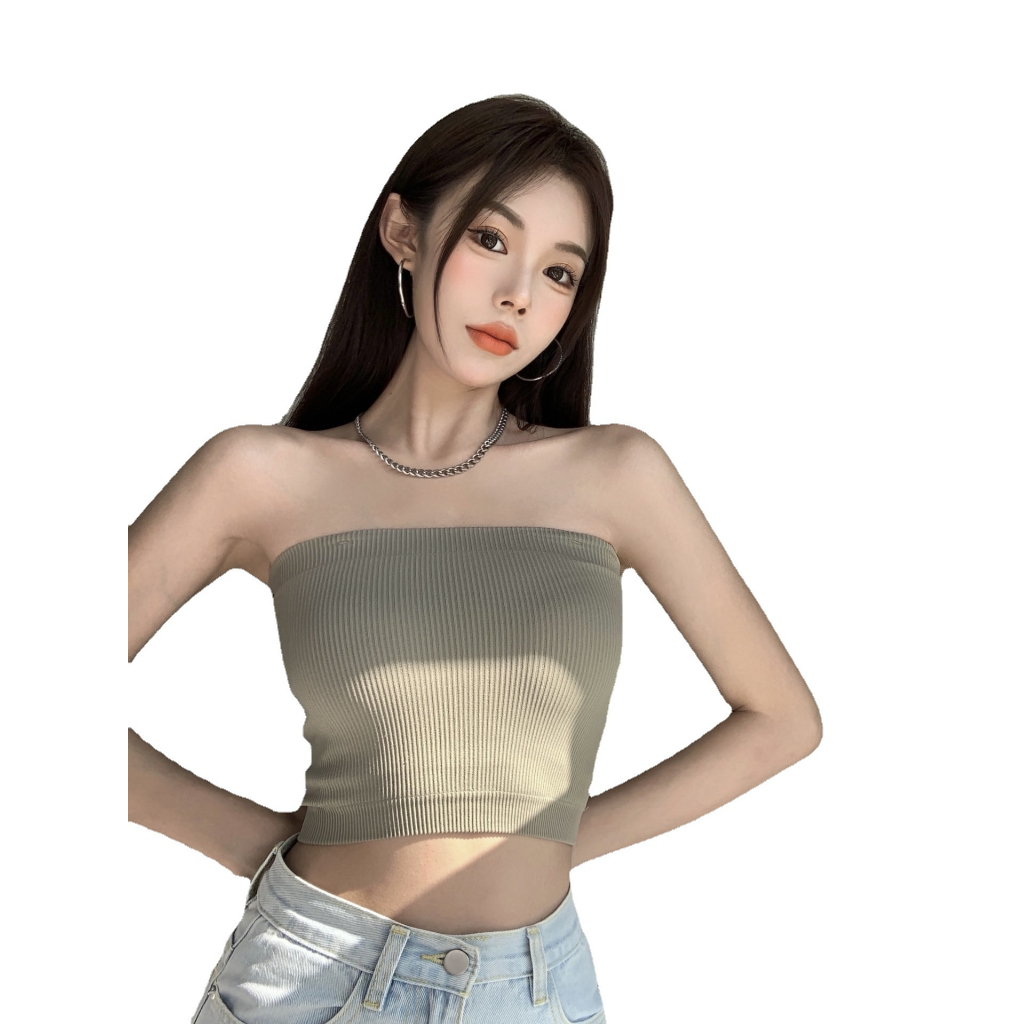 Áo Bra 2 dây len tâm có mút ngực dây tháo rời - Áo Ống 2 dây