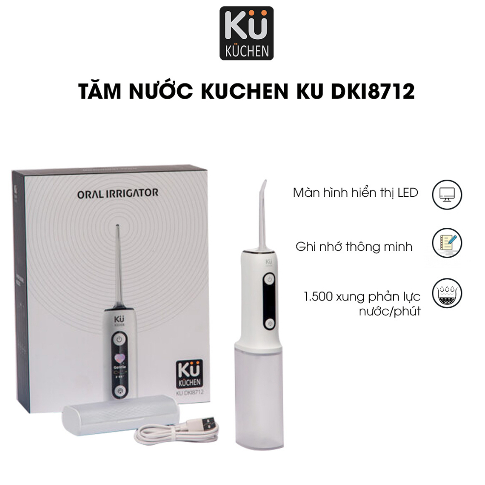 Tăm nước xung phản lực chống nước IPX7 Kuchen KU KDI8712 bảo hành 12 tháng