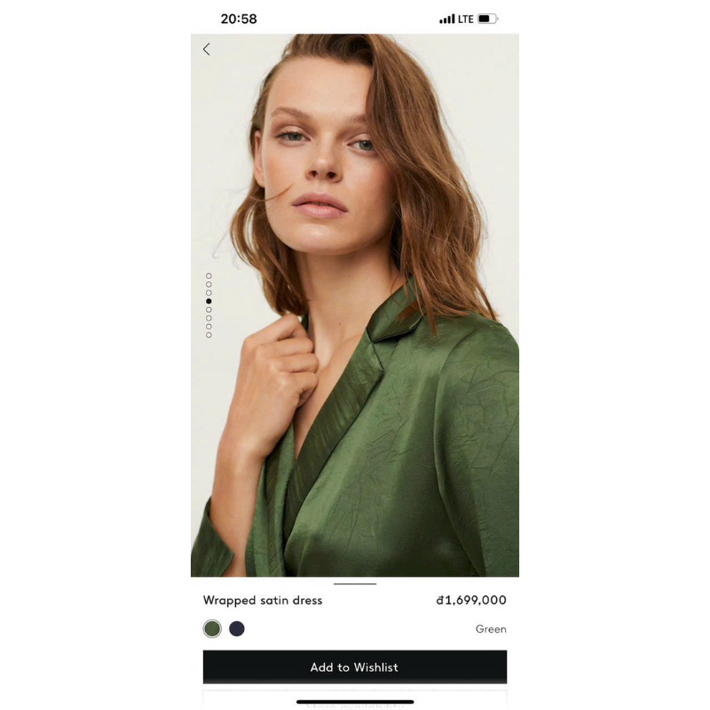 Đầm satin cổ đắp siêu sang