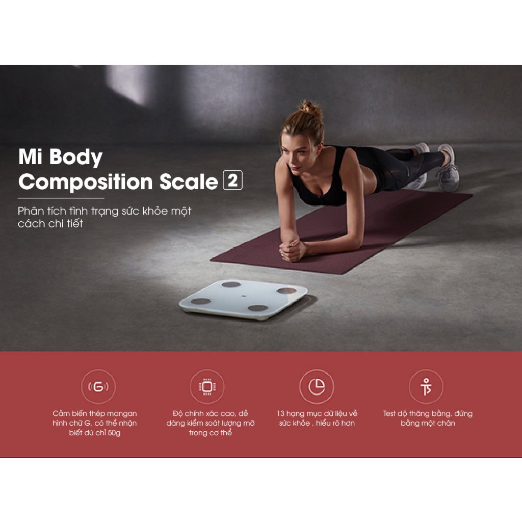 Cân thông minh Xiaomi Body Composition Scale 2 Bản quốc tế - Bảo hành 12 tháng chính hãng