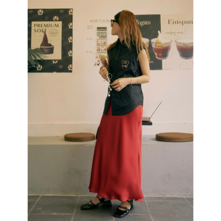 Váy lụa suông đỏ dài SY STORE