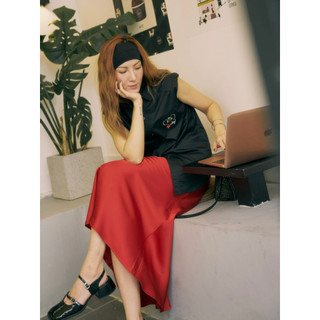 Váy lụa suông đỏ dài SY STORE