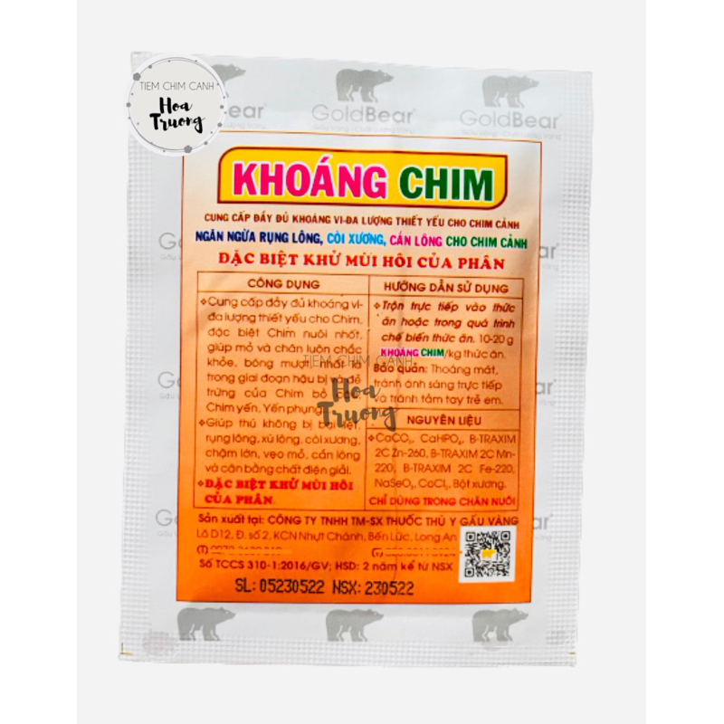 KHOÁNG CHIM. Ngăn ngừa rụng lông, còi xương, cắn lông cho chim cảnh