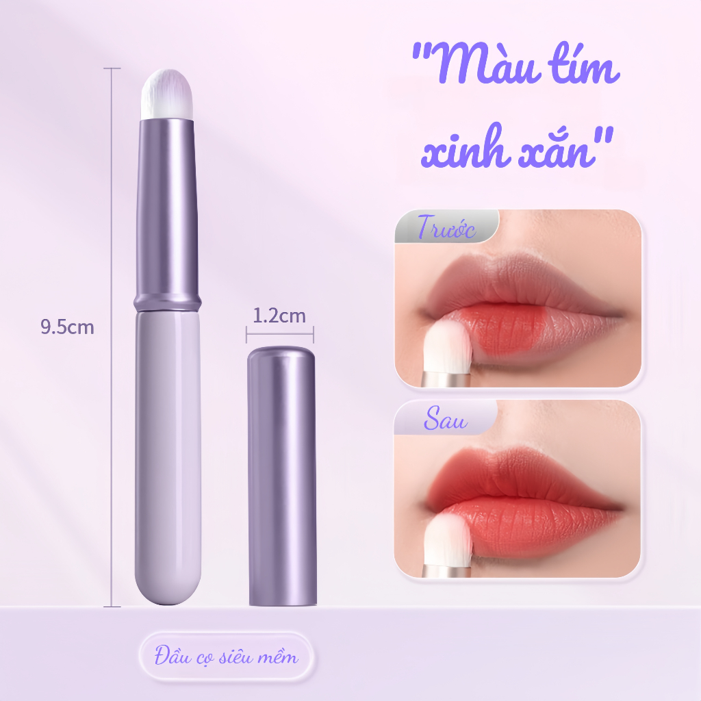 Cọ Trang Điểm Môi Che Khuyết Điểm Siêu Mềm Có Nắp Đậy