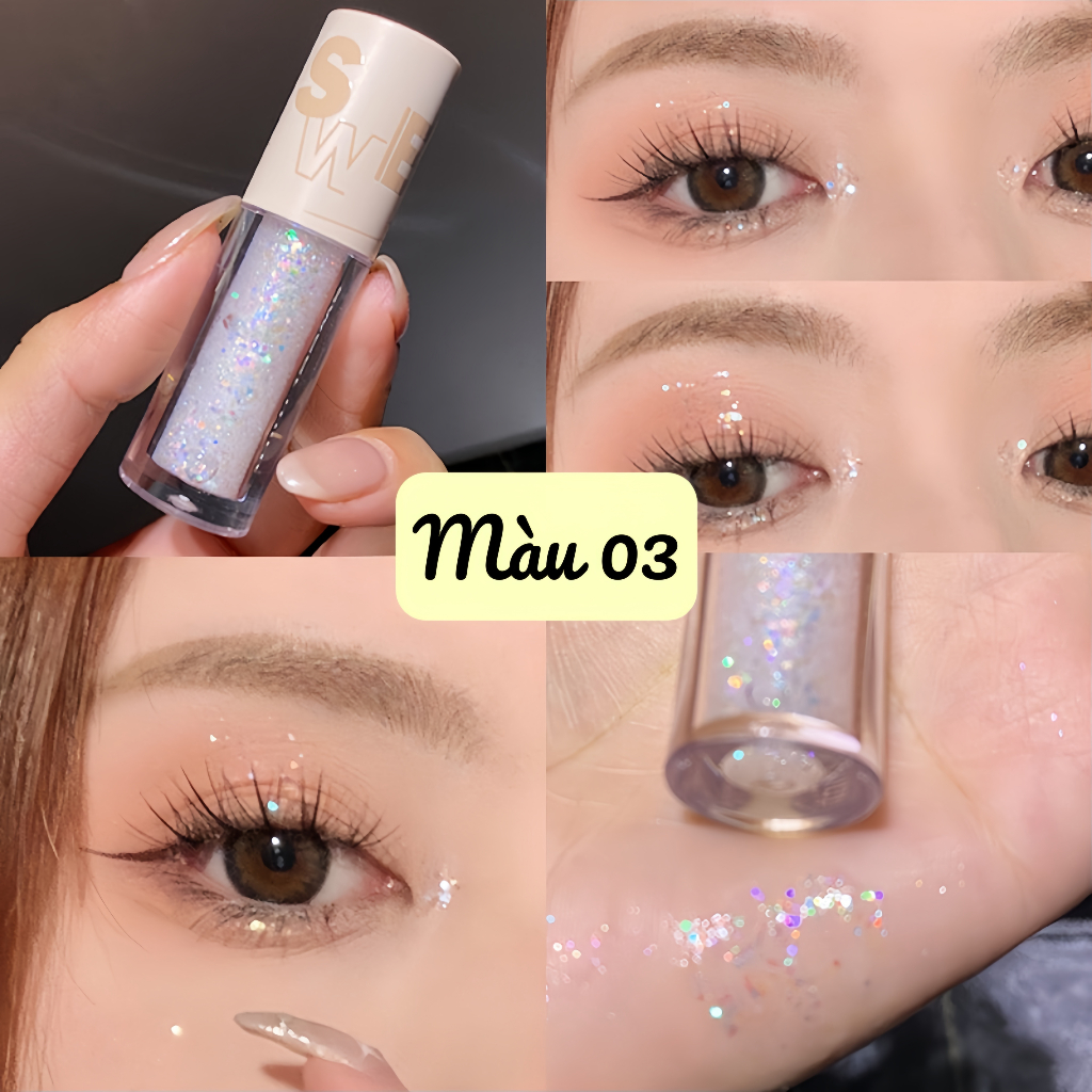 Nhũ Mắt SWEET MINT Lấp Lánh Dạng Lỏng Chống Thấm Nước